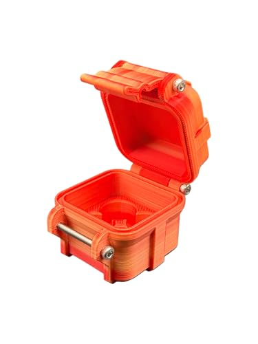Secure 4-Slot Vial Organizer Case — Sunset (red/Orange)