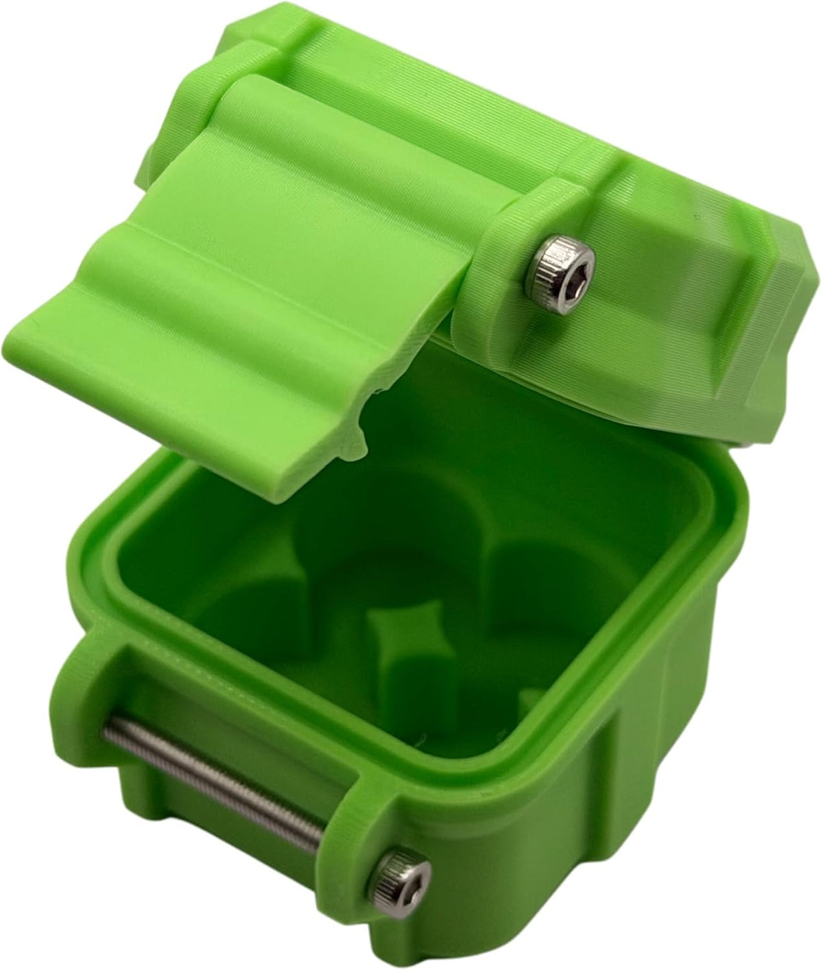 Secure 4-Slot Vial Organizer Case — Peak Green