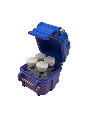 Secure 4-Slot Vial Organizer Case — Blurple (Blue/Purple)