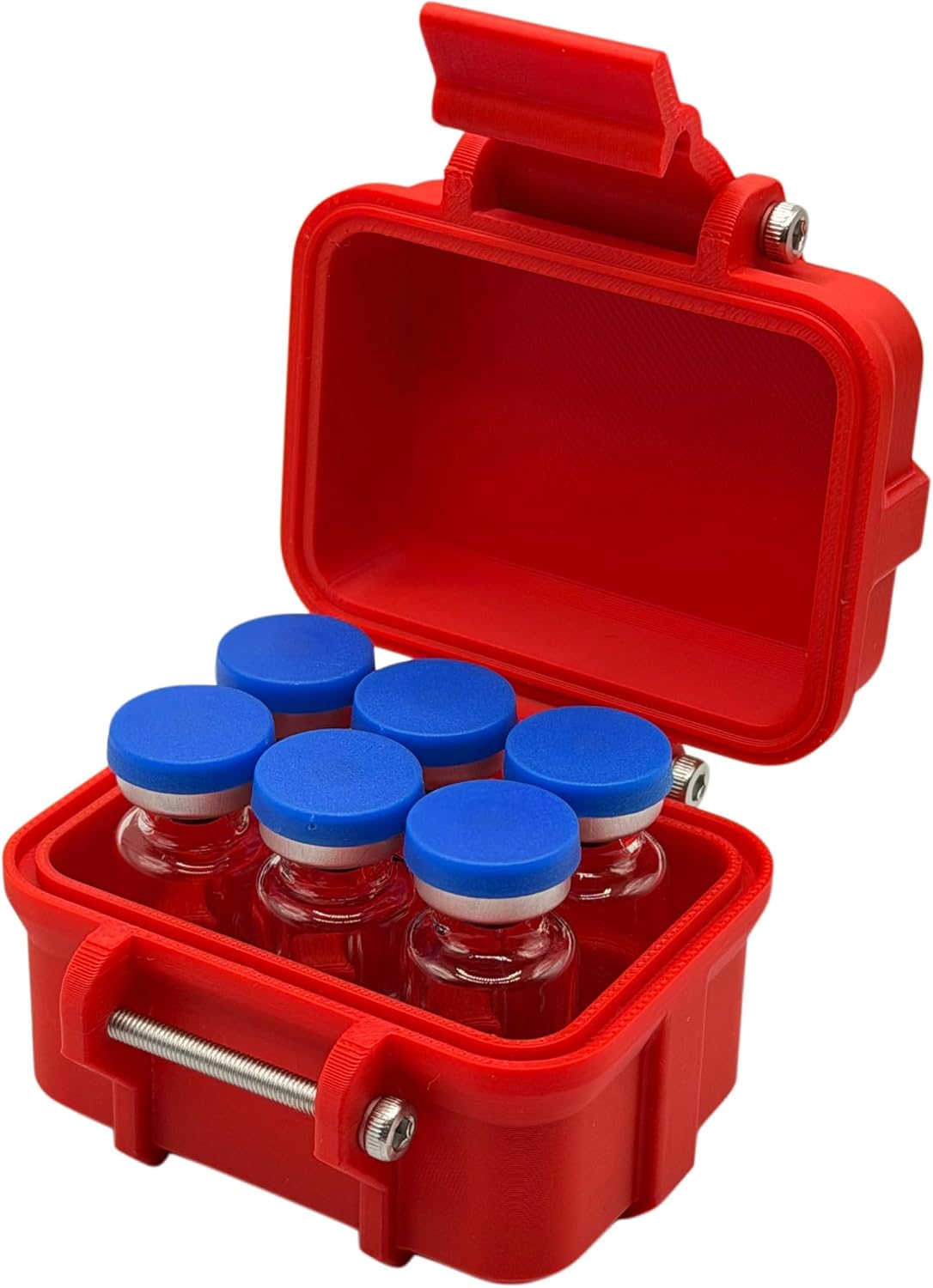 6-Slot 3mL Vial Storage Case — Red