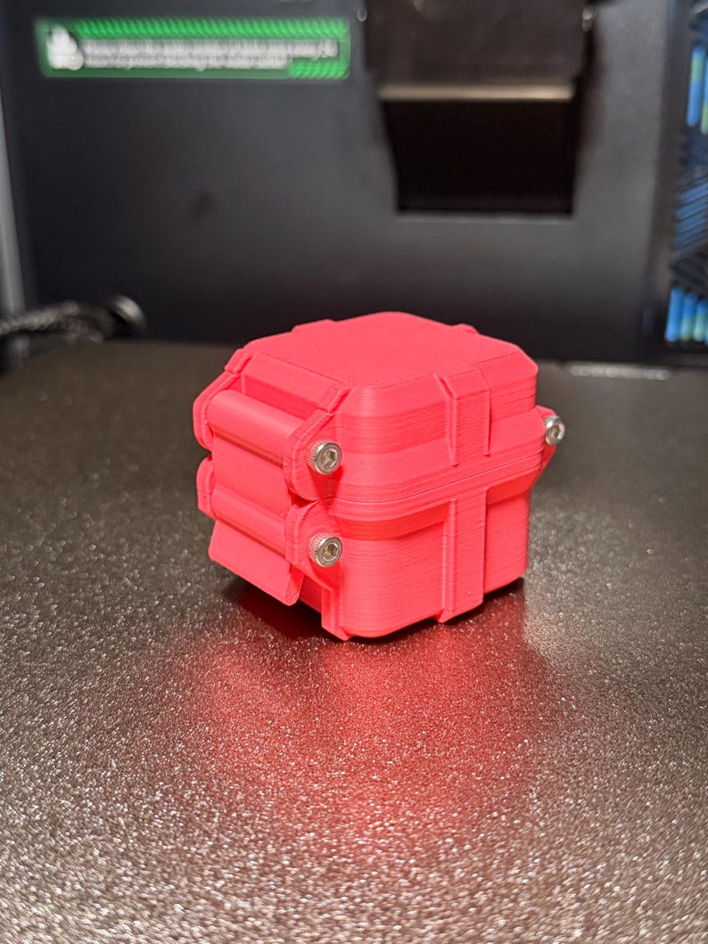 Secure 4-Slot Vial Organizer Case — strawberry